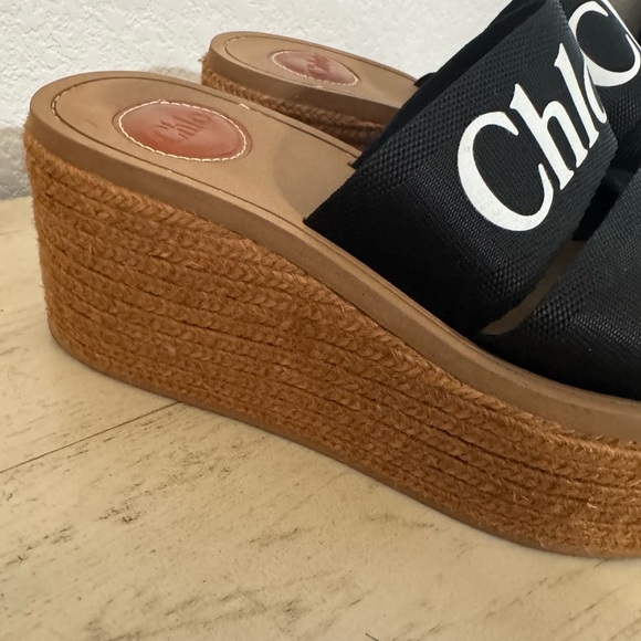 Chloé woody Black and Brown Platform Sandals - Picture 6 of 9